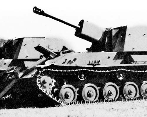 North Korean units relied on the SU-76 as a self-propelled artillery platform. A very successful Russian vehicle from WWII, the SU-76 mounted a 76 mm gun.