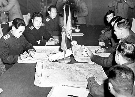 The Korean War stalled at the Panmunjom Peace Talks. Beginning in June 1951, representatives from North and South Korea haggled over POWS and territorial concessions before signing an armistice in July 1953.