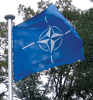 Flag of the North Atlantic Treaty Organization founded in April 1949.