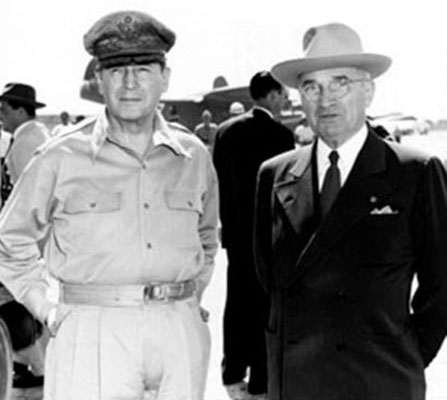 General MacArthur and President Truman met on Wake Island on 15 October 1950.