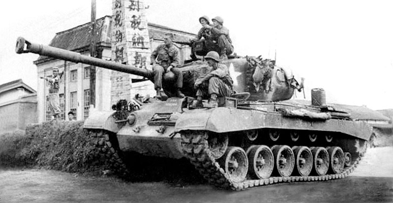 M46 Patton tank was the type assigned to the 6th Tank Battalion, 24th ID that evacuated sixty-five 8th Company Rangers on 25 April 1951. By the end of the war, the M46 was the Army’s primary medium battle tank and had replaced the M24, M26, and M4A3E8.