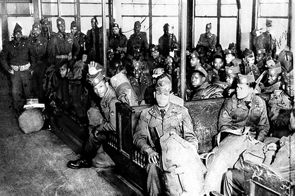 2nd Ranger Infantry Company awaiting transport to Camp Stoneman, California