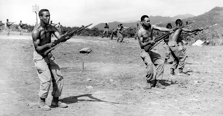 The 2nd Ranger Company spent April 1951 training black replacement troops for the 7th Infantry Division.