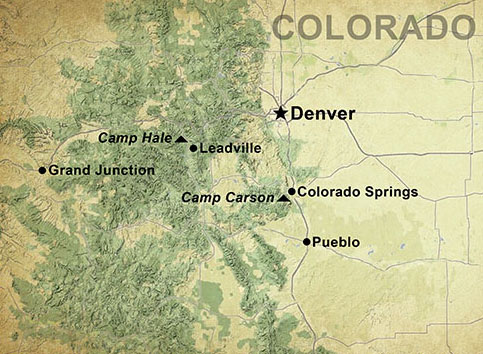 Camp Carson (now Fort Carson) is located on the southwest side of Colorado Springs, Colorado.