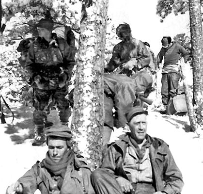 3rd Ranger Company training at Camp Carson, Colorado in February 1951 focused on learning to survive in cold weather and to move rapidly over mountainous terrain.
