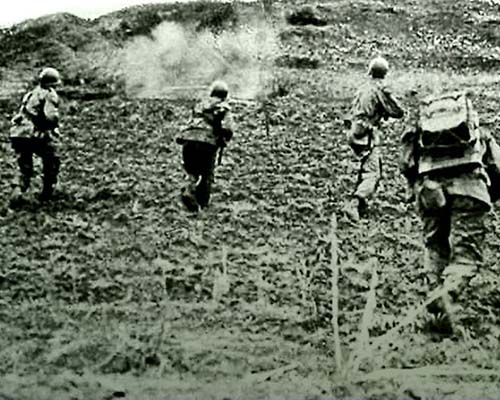 3rd Ranger Company assaulting a Chinese defensive position. The Rangers excelled in lightning attacks against the enemy. When the war of movement ceased and the defensive lines hardened, Ranger effectiveness was greatly reduced.
