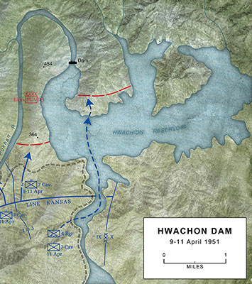 Aerial view of the Hwachon Dam
