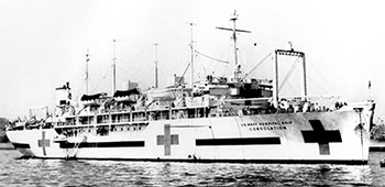 The hospital ship USS Consolation (AH-15) remained in the Hungnam harbor after the 1st MASH departed.