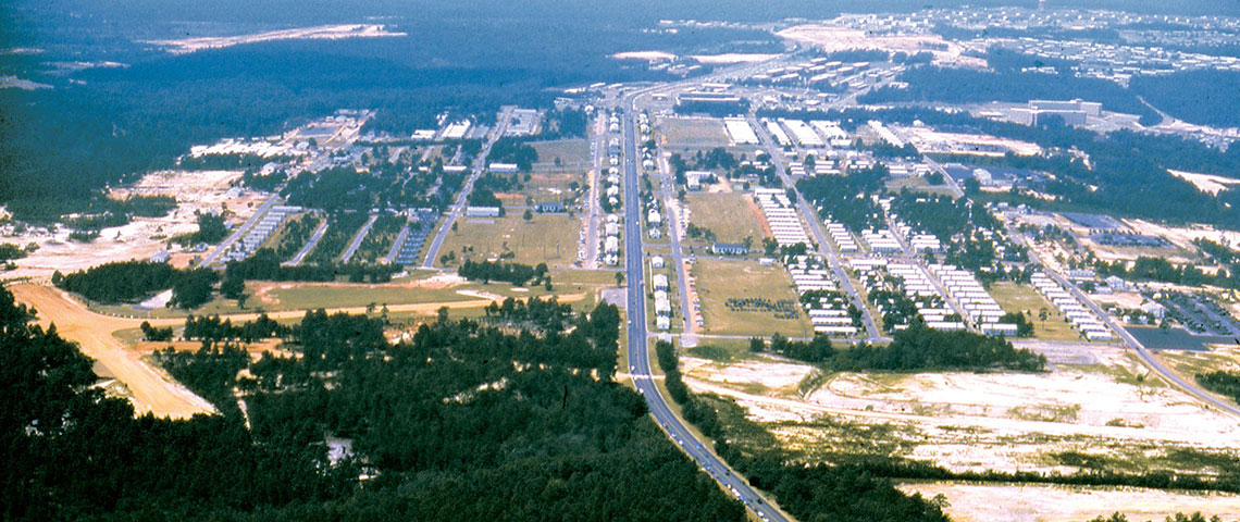 The Smoke Bomb Hill area of Fort Bragg, NC as seen in 1970 had experienced no significant changes in appearance since LTC Melvin R. Blair made his first visit there in 1951.