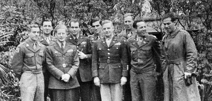 BG McClure and other staff members of the Information Control Division after the deactivation of the PWD/SHAEF in July 1945.
