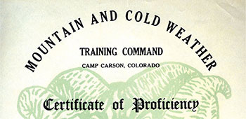 Mountain training certificate for PFC Johnny Dolin.