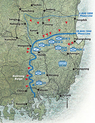 The Pusan Perimeter at the time LTC McGee was assigned to the EUSA.