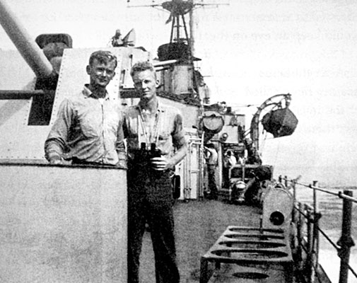 The MWB engineer with BM William C. Warwick, Jr. was Seaman Samuel Hill. The two sailors are aboard the USS Perkins (DDR-877). The third MWB crew member was SM Marvin Curry.