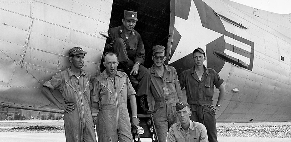 CPT John F. Sadler with his C-47 airdrop and snatch recovery crew