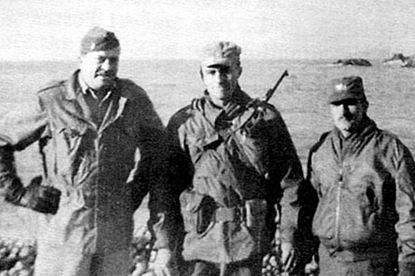 USMC 1LT Thomas L. Curtis, UDT LTJG George C. Atcheson, III, and SFC James C. ‘Joe’ Pagnella, JACK advisors to SMG on Yong-do.