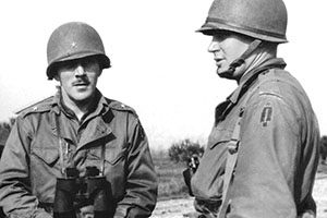 BG Frederick designed and led the FSSF until 23 June 1944, when he was selected to command the 1st Airborne Task Force. Here he is shown with Lieutenant Colonel Robert W. Moore, commander of the 2nd Battalion, 2nd Regiment, during combat near Ceretto Alto, Anzio, Italy.