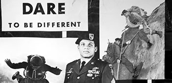 In 1971 SFC Adderly was featured in a U.S. Army recruiting poster that “dared” soldiers “to be different” by volunteering for Special Forces. He was assigned to 5th SFG at the time.