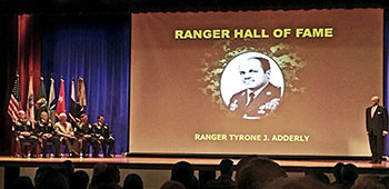 In 2008, SGM Adderly was named a Distinguished Member of the SF Regiment, and in 2017 he was inducted into the Ranger Hall of Fame at Fort Benning, Georgia.