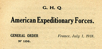 This leaflet, translated from German to English, was the first and most popular leaflet developed by the AEF Propaganda Section during World War I. It was merely a reprint of the 1 July 1918 GHQ, AEF General Order #106, which required fair treatment of enemy prisoners taken by American soldiers. It intended to dispel myths that U.S. soldiers killed captured enemy soldiers. 