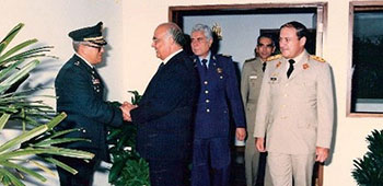 As the U.S. Army Attaché to Venezuela, Colonel Fry in 1986 briefed the Venezuelan General Staff on his report on the kidnapping of Venezuelan citizens by Colombian guerrillas on the Venezuela-Colombian border. He was congratulated by President Jamie R. Lusinchi of Venezuela. 