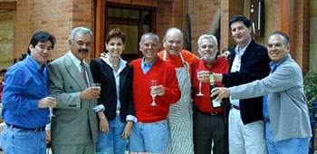 In 2002, Fry, as a Security Consultant and Hostage Kidnap negotiator, helped arrange for the safe release of a Colombian businessman after 764 days of captivity. In this photo, the released hostage, center with red sweater, and his family celebrate at home with Fry and the Crisis Action Committee.