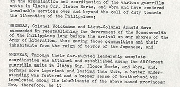 Philippine Congressional Resolution of Thanks, 13 July 1945.