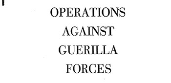 FM 31-20, Operations Against Guerilla Forces, the 1951 U.S. Army manual authored by Volckmann that laid the doctrinal foundation for unconventional warfare in the post-WWII era.