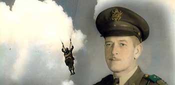 1957: Brigadier General Portrait #1 with parachute jump background
