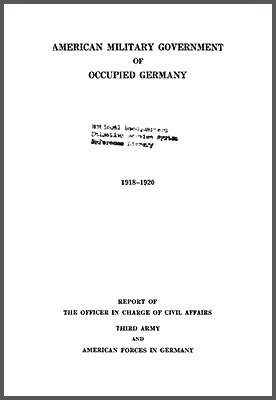 American Military Government of Occupied Germany, 1918-1920