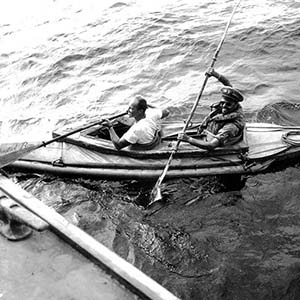 Two Maritime Unit personnel in kayaks participating in Operation BOSTON.