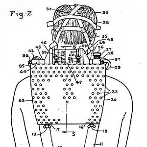 Rear View Lambertsen Diving Outfit. Developed in 1940 and 1941. Patented 21 January 1942.