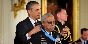SSG Melvin Morris received the Medal of Honor in March 2014, in recognition of his actions at Chi Lang, Republic of Vietnam, in September 1969.