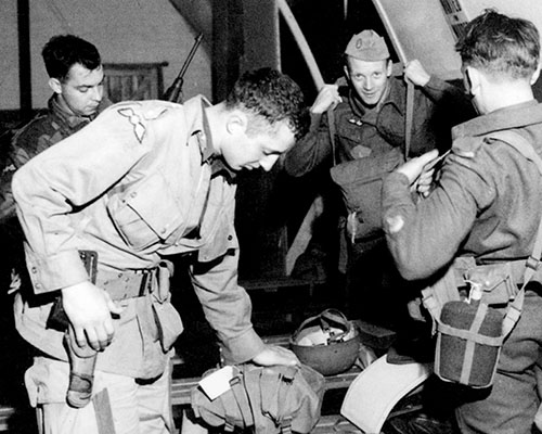 Members of Team RONALD prepare to jump into occupied France on 4 August 1944