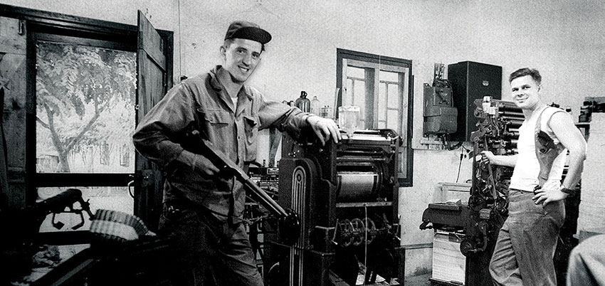 MO members in their printshop, China 1945.