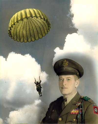1957: Brigadier General Portrait #1 with parachute jump background