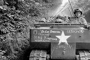 M29 Weasel with various slogans written on the front.