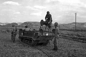 M29 Weasel of first marine division communication section in Korean War